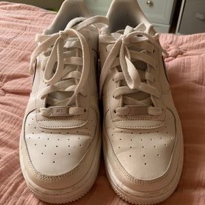 Cream / Rose Gold Air Force Ones
